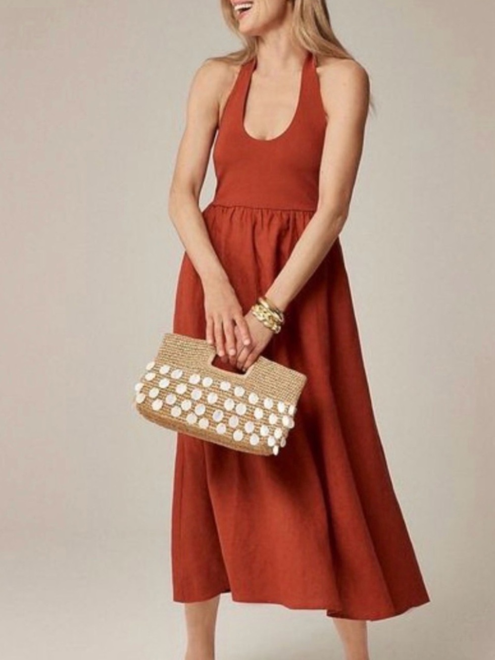 J. Crew Rust Halter Maxi Dress